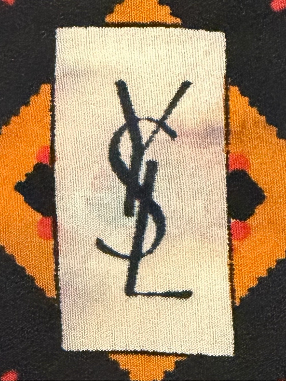 Vintage Yves Saint Laurent YSL Geometric Silk Scarf